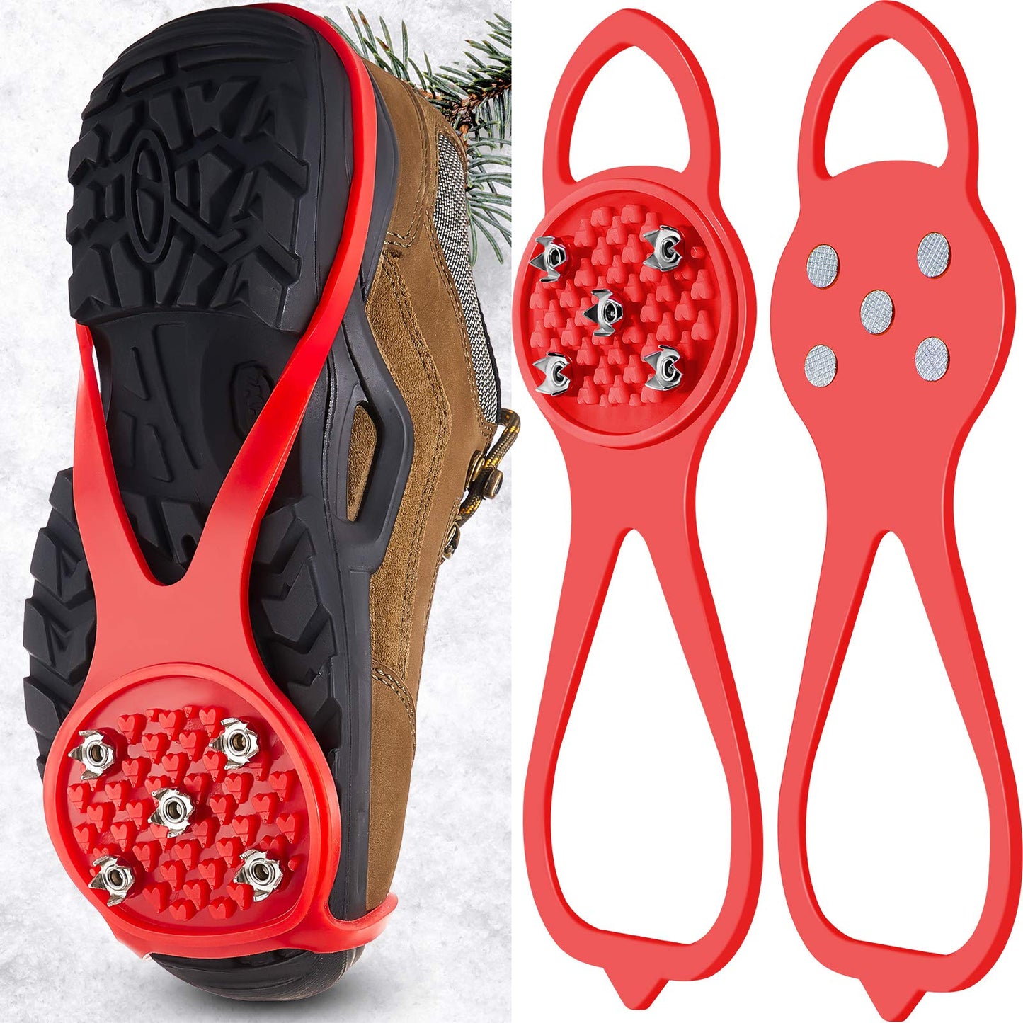 GlaciTech™ Universella Gripper Spikes | Halkskydd för Skor för Snö & Is | 49% Rabatt