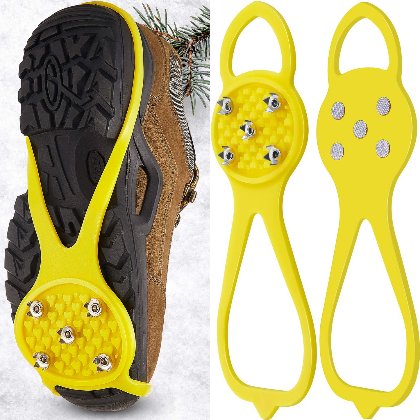 GlaciTech™ Universella Gripper Spikes | Halkskydd för Skor för Snö & Is | 49% Rabatt